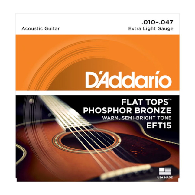Daddario Acoustic Strings - EFT15 - Flat Tops
