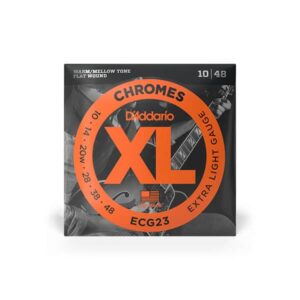 d addario ecg23 chromes flat wound electric guitar strings 02